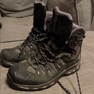 Salomon Men's Black and Dark Gray Hiking Boots
